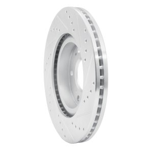 Mitsubishi Eclipse Brake Rotor (1) - Front Left - R1 Concepts - Drilled & Slotted - Silver - `04-`12